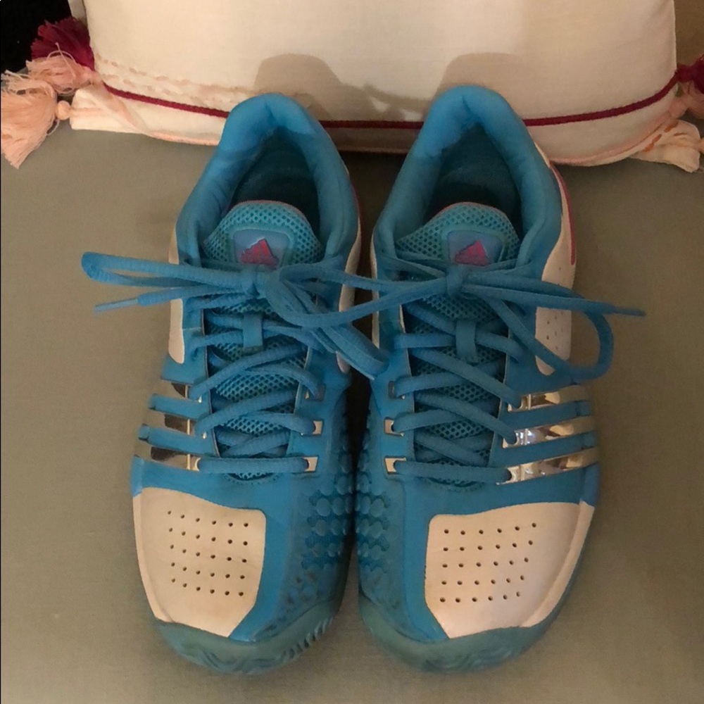Adidas Barricade Tennis Shoes Pink and Blue